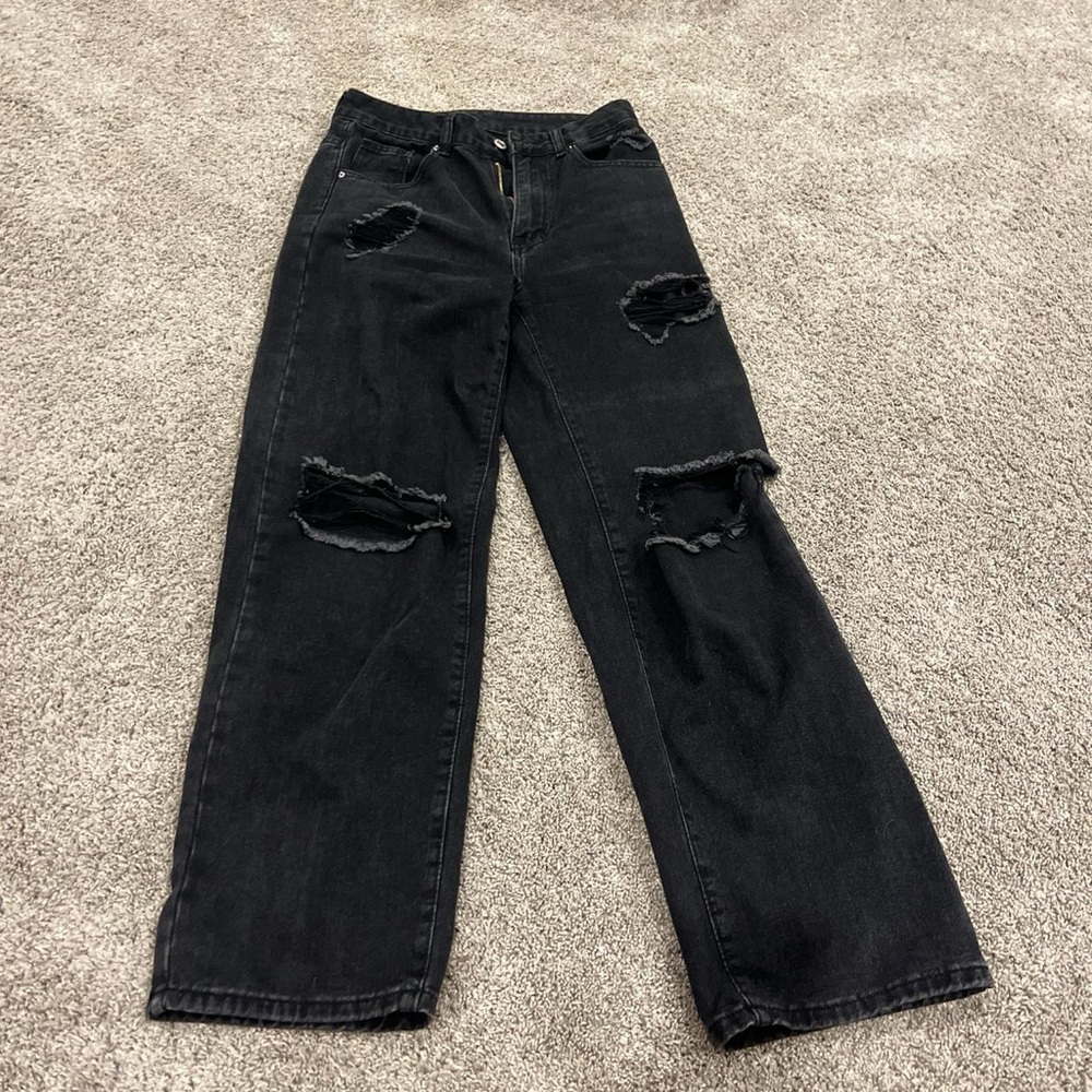 Shein, black, high rise jeans
